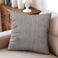 thumbnail image 3 of Two-Piece Grey and Beige Linen Pillow Cases 16x16, Striped and Elegant for Any Room Decor, 3 of 7