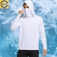 thumbnail image 4 of Zimjoy Sun Shirts for Men Sun Protection Shirts with Mask UPF 50 Rash Guards Cooling Hoodies Lightweight Long Sleeve Fishing Blouses, White L, 4 of 7
