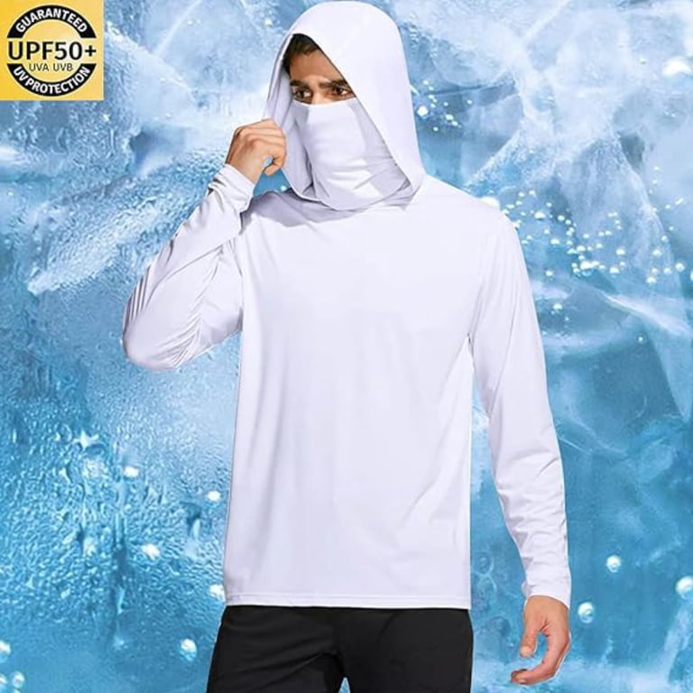 Men Summer Sun Protection T-Shirts Skin Clothes Long Sleeve Hoodie Casual UV-Pro