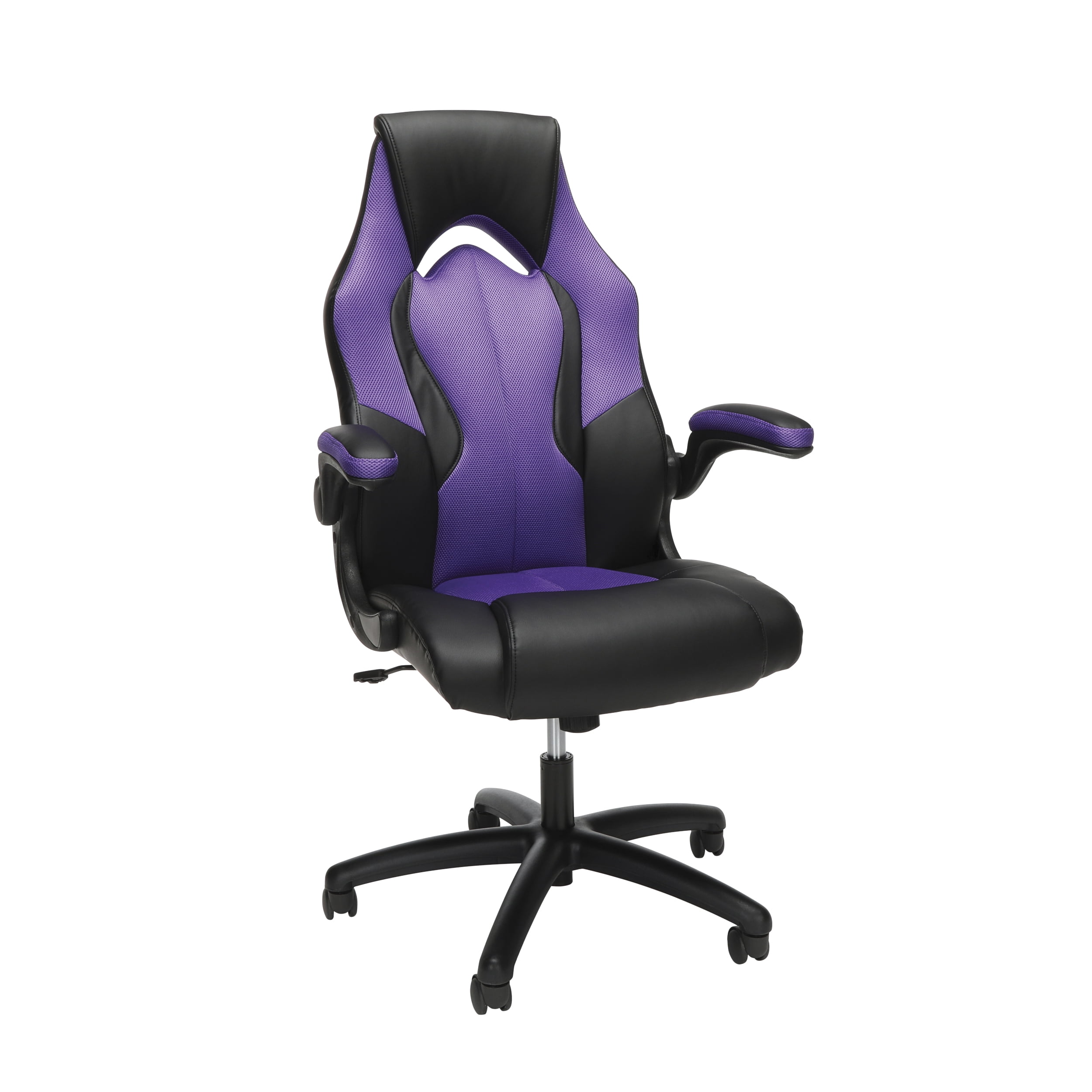 OFM Essentials Collection High-Back Racing Style Bonded Leather Gaming Chair, in Purple (ESS-3086-PUR)