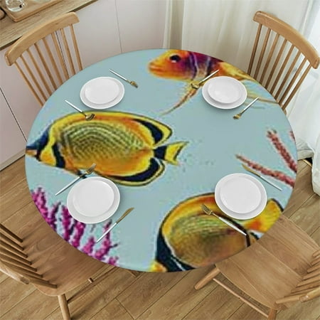 

Autua Underwater World Round Tablecloth | Stain-Resistant & Washable | Ideal for Indoor & Outdoor Use | Table Cloth for Restaurants Weddings Parties | Various Sizes Available 54 -58