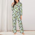thumbnail image 2 of Pajama Sets for Women 2 Pcs, funny Asparagu print Button Down Long Sleeve Sleepwear Lounge PJ Sets, 2 of 6
