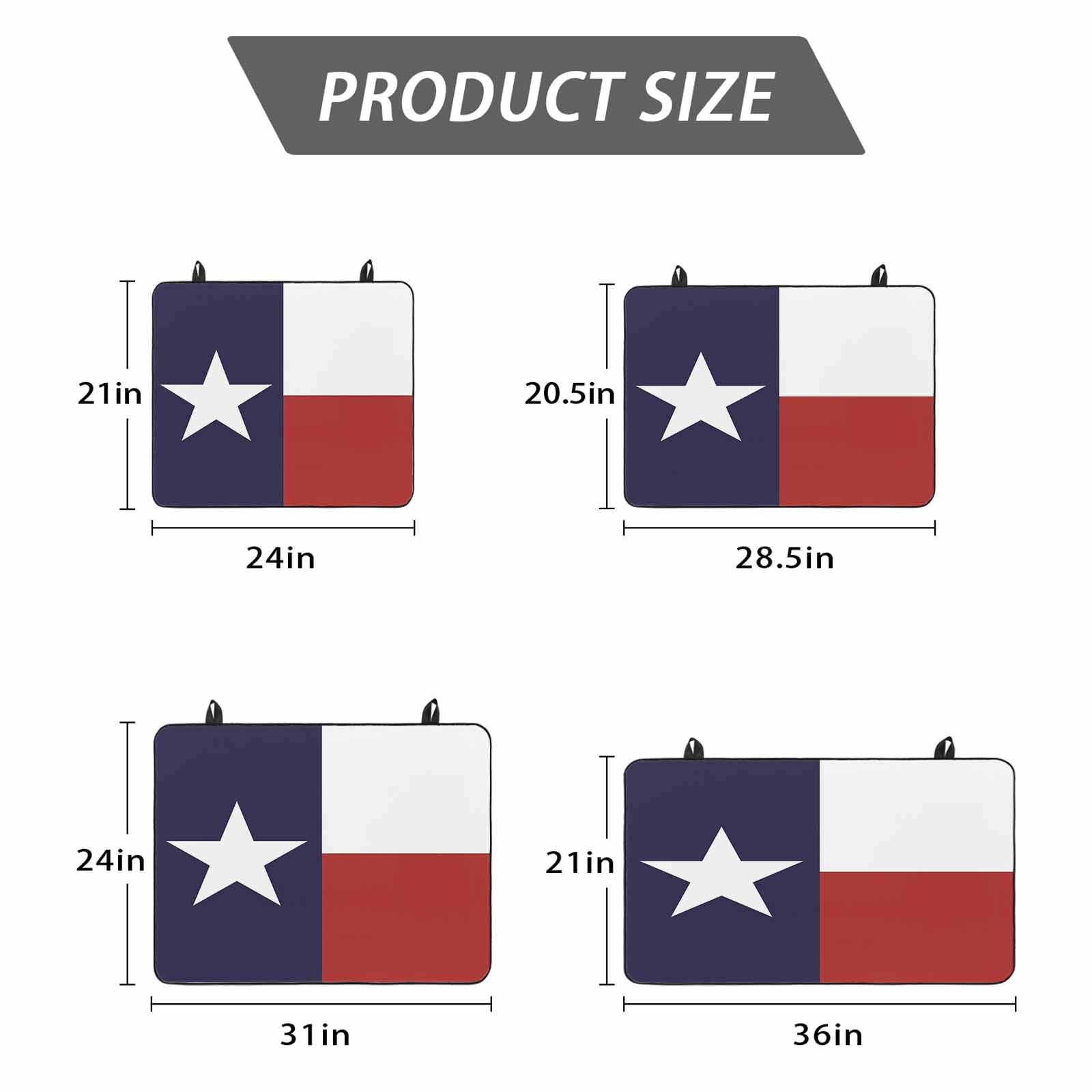 Blue Red White Texas Flag with Star,Stove Top Cover for Electric Stove,Heat-proof & Non Slip Glass Top Stove Cover Protector,Minimalistic Geometric Stripe Kitchen Flat Cooktop Rubber Mat 24x21 Inches