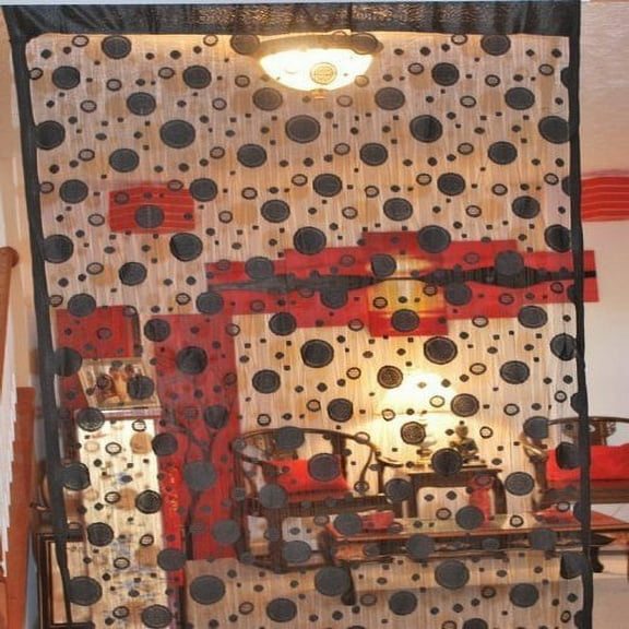 String Curtain Drapery Room Divider Partition - Black