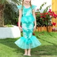 thumbnail image 5 of Hienoo Girls 3-Piece Swimsuit Ruffle Tankini Set with Fishtail Skirt Bathing Suit, Sizes 6-7, 5 of 8