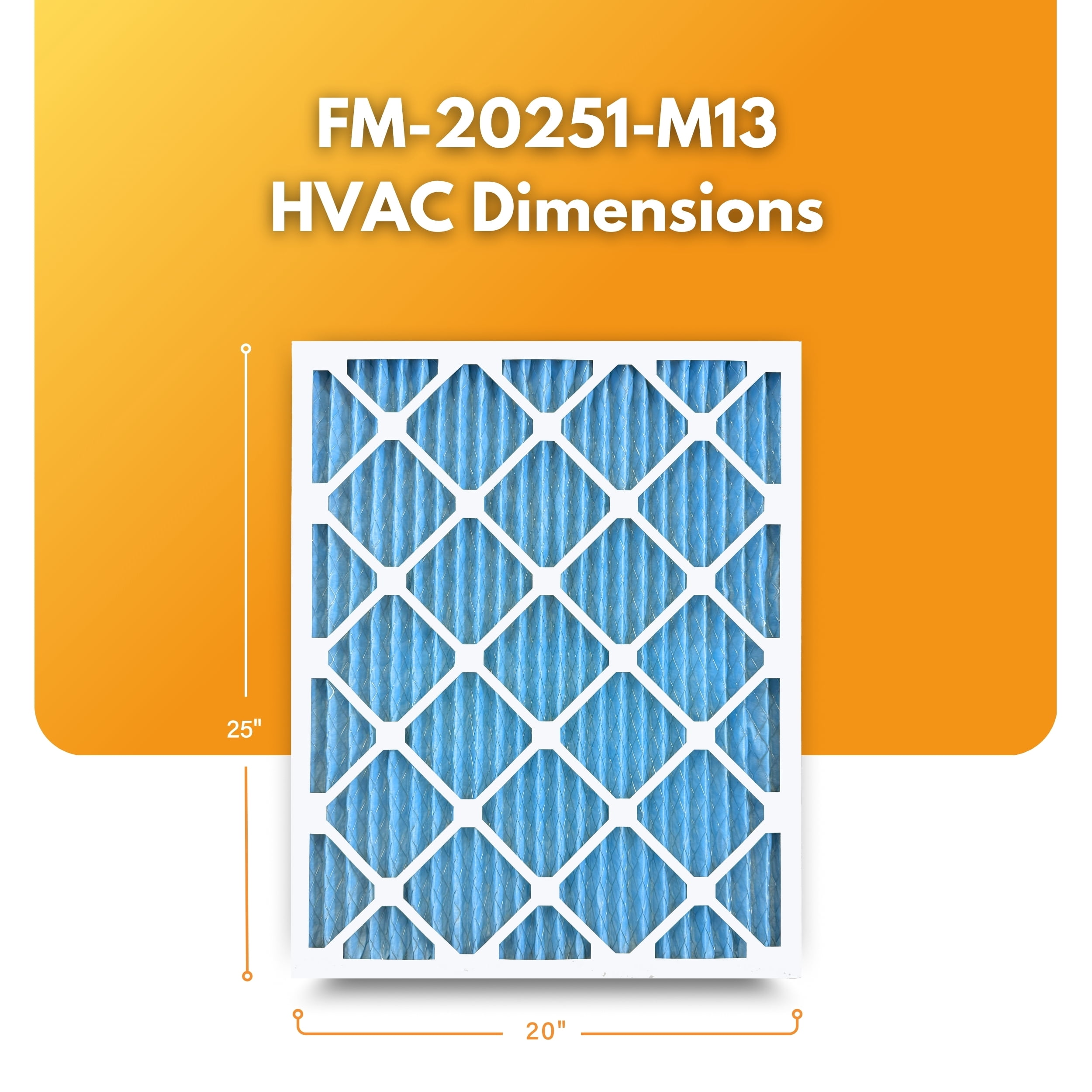 Filter-Monster 20x25x1 Ultimate Allergen Defense Ultimate Allergen Defense MERV 13 Pleated HVAC Air Conditioner Furnace Replacement Air Filter, 8
