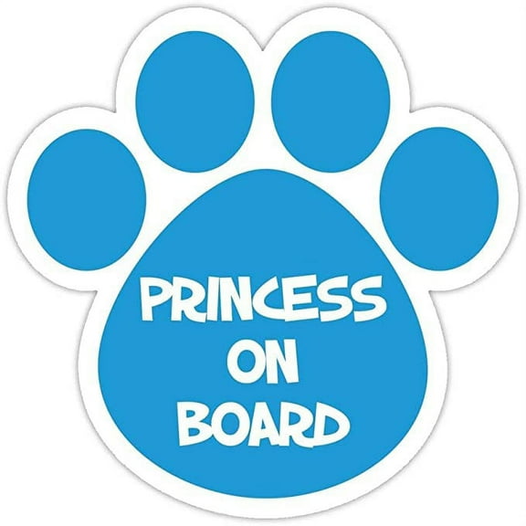 Dog Paw Shaped Bumper Sticker Vinyl Decal: Princess On Board | Dogs, Gifts 5"X 5"