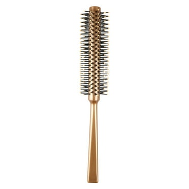 QIFULL Light Brown Round Brush for Blow Dry with Smooth Dots Compact Styling Roller Hair Brush