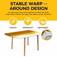 thumbnail image 4 of Ombre Orange Waves Table Cloths for 4 Foot Rectangle Tables, Abstract Art Gradient Modern Patio Waterproof Elastic Fitted Tablecloths, Washable Rectangular Table Cover for Camping, 4 of 8