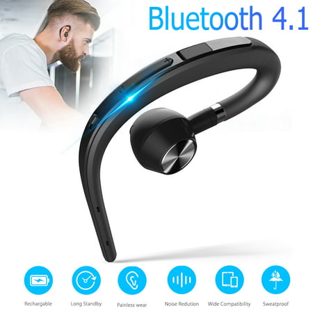 Bluetooth Headset, EEEKit Wireless Bluetooth 4.1 Stereo Headphone Earpiece In-Ear Hands Free Noise Cancelling Earbud with Mic for iPhone Android Samsung Laptop Truck (Best Bluetooth Earpiece For Truck Drivers)