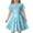 Light Blue, variant on Dresses for Girls Children's Fashion Polka Dot Print Slim Short Sleeve Kids Outfits