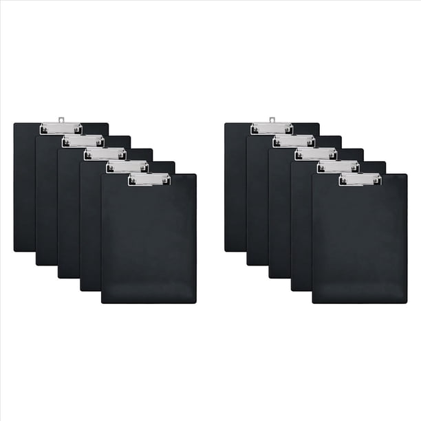 Portapapeles de Plástico (Juego de 10), Portapapeles con Clip de Perfil Bajo, Portapapeles de 8,9 X 12,3 Pulgadas para Oficina, Escuela