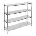 thumbnail image 6 of 4 Tier Adjustable Shelf Storage, Stainless Steel Heavy Duty Shelving Silver 59.1*17.7*61in for Shopping Malls, Supermarkets, Convenience Stores, 6 of 15