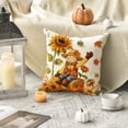 thumbnail image 6 of Sm:)e Sunflower Scarecrow Maple Leaves Pumpkin Fall Pillow Covers 18x18 Inch Set of 2, Cushion Covers for Sofa Seasonal Home Decor, 6 of 7