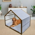 thumbnail image 2 of Mandala Pet House, Yoga Cultural Ornaments in Pastel Colors Entangled Lines Flowers, Outdoor & Indoor Portable Dog Kennel with Pillow and Cover, 5 Sizes, Lilac Blue White, by Ambesonne, 2 of 4