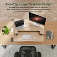thumbnail image 3 of 32 Inch Standing Desk Converter, 12-Position Adjustable Height Computer Desk Converter, Ergonomic for Use in Home Offices and Computer Workstations，Light Wood, 3 of 7
