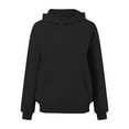 thumbnail image 5 of Puliio Womens Hoodies Casual Solid Color Basic Pullover Sweatshirt With Pocket Soft Comfy Long Sleeve Hooded Everyday Wear All Season Jacket Capped Tops, 5 of 6