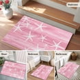thumbnail image 6 of Sea Stars Washable Small Entryway Area Rugs 2'x3', Summer Beach Sea Stars Pink Texture Low Pile Throw Rug Non-Slip Sturdy Edge Binding Carpet for Front Door Floor Room Entry, 6 of 9