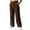 Brown, variant on Oksale Corduroy Dress Pants for Women with Pockets Plus Size Pleated Front Business Casual Pants Loose Straight Leg Pants Officewear Wine M