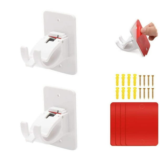 Curtain Rods Retaining Clip Hooks Shower Curtain Rod Fixed Clip Selfadhesive Hanging Rack Hook