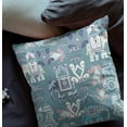 thumbnail image 4 of 18" Gray White Tribal Indoor Outdoor Zip Throw Pillow, 4 of 5
