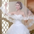 thumbnail image 2 of LEORX Elegant Wedding Veil White Lace Floral Embroidery Soft Tulle for Bridal and Hen Party, 2 of 8