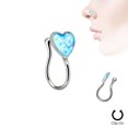 thumbnail image 3 of Non-Piercing Nose Clip - Rhodium Plated with Glitter Heart - Sold Each, 3 of 3