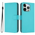 thumbnail image 2 of Wallet Case Compatible for iPhone 15 Pro, PU Leather Magnetic Closure Protective Flip Folio Case with 3 Card Holder and Wrist Strap Cover Women Men,Lake Blue,For iPhone 15 Pro, 2 of 7