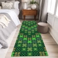 thumbnail image 4 of Saint Patrick's Day 2'x6' Runner Rugs for Hallway Kitchen Bedside Non Slip Washable, Country Green Plaid Shamrock Clovers Entryway Rug Runners with Rubber Backing, Long Carpet Runner for Laundry Room, 4 of 8