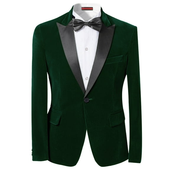Cloudstyle Velvet Business Jacket For Men Slim Fit Men's Peak Lapel Business Coat
