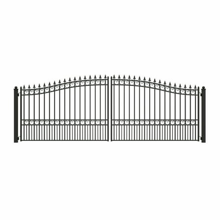 ALEKO Garden Steel Dual Swing Driveway Gate 18 feet London Style Black