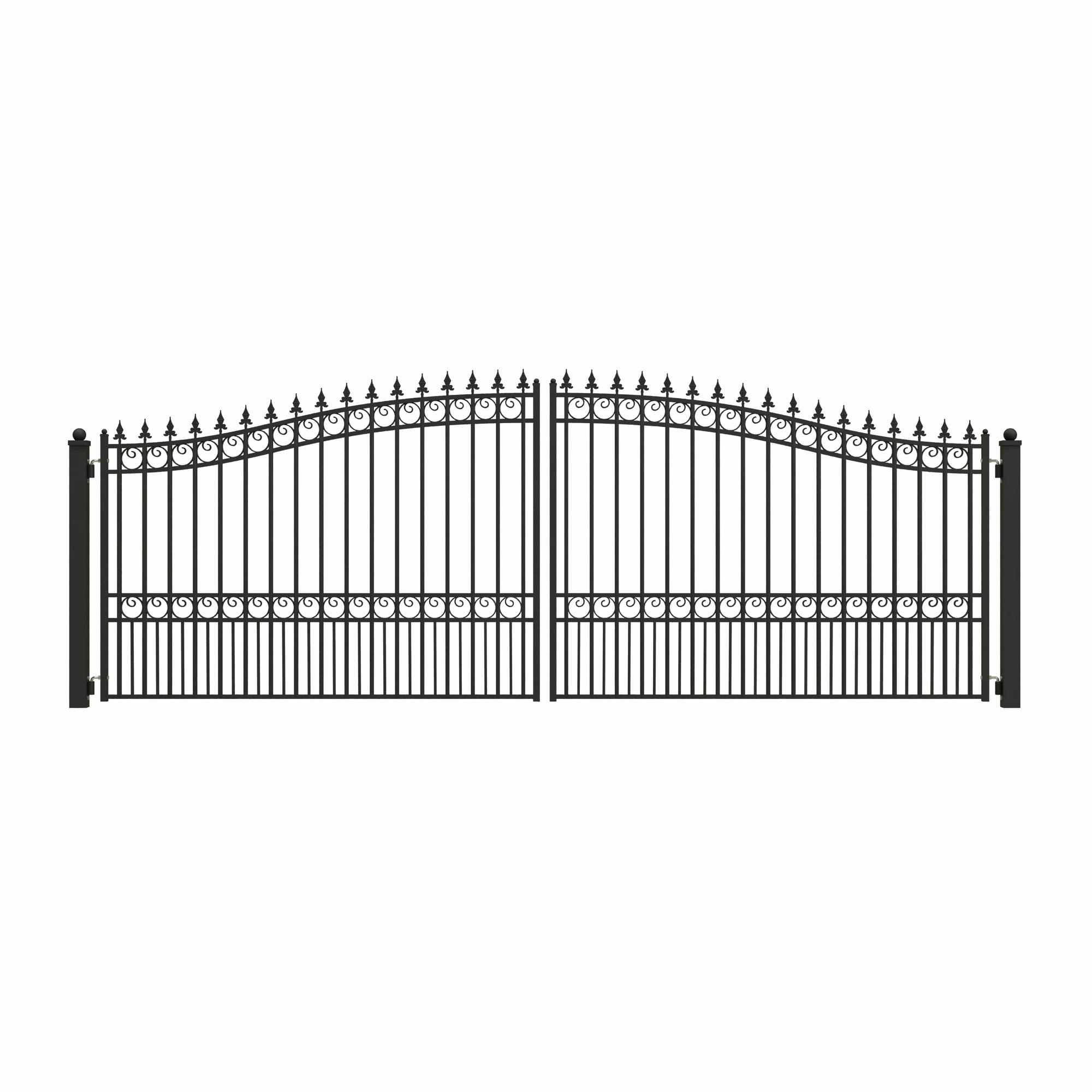ALEKO Garden Steel Dual Swing Driveway Gate 18 feet London Style Black