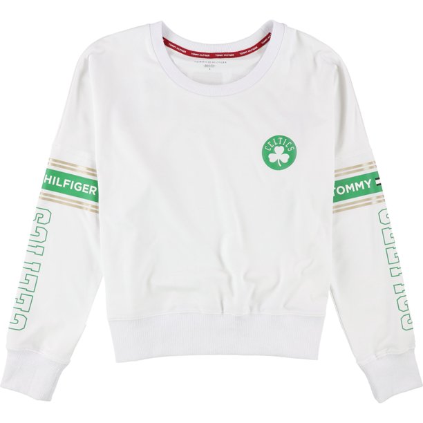 Tommy Hilfiger - Camiseta gráfica para mujer Boston Celtics, color blanco, pequeña