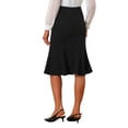 thumbnail image 3 of INSPIRE CHIC Women's High Waist Flare Hem Elegant Work Midi Fishtail Skirt XS Black, 3 of 6