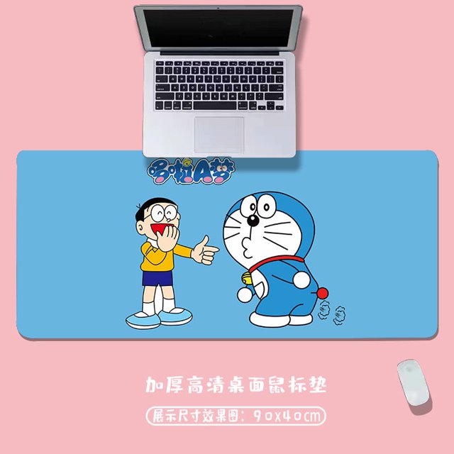 Alfombrilla De Ratón De Gran Tamaño Para Niña De Dibujos Animados Doraemon Azul Gordo Tinkerbell Gato Resistente A La Suciedad Mesa De Costura Para Ordenador 11/3 Años