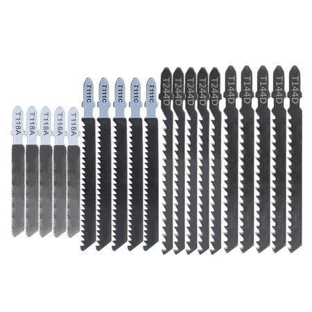 

Lieonvis 20/40pcs Jig Saw Blade Set High Carbon Steel Assorted Blades T-shank Fast Cut Down Jigsaw Blade Professional Jig Saw Cutter Accessories for Thin Metal Wood Plastic Cutting Compatible with Mos