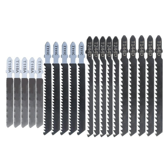 Lieonvis 20/40pcs Jig Saw Blade Set High Carbon Steel Assorted Blades T-shank Fast Cut Down Jigsaw Blade Professional Jig Saw Cutter Accessories for Thin Metal Wood Plastic Cutting Compatible with Mos