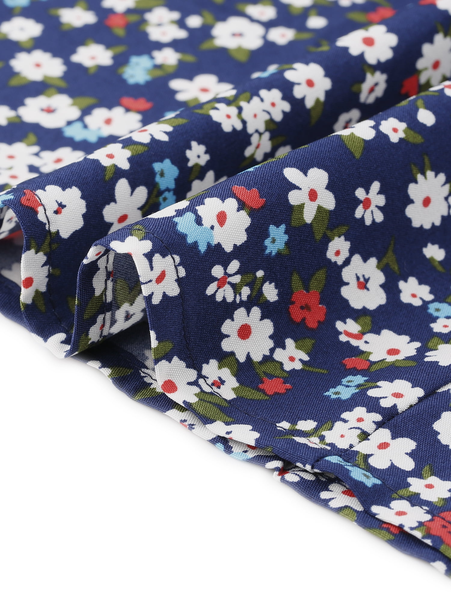 DARING DIVA Women's Plus Tops Scoop Neck Notch V Tie Front  Floral Summer Blouses 2X Blue