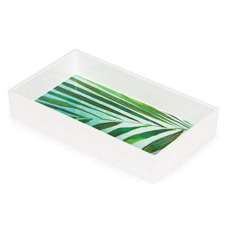 - Pack of 6 Bright White Melamine Napkin Tray with Palm Interior 8.5