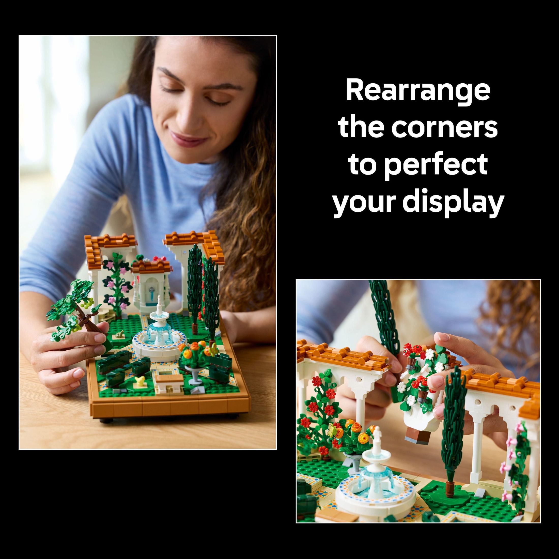 LEGO Icons Fountain Garden Building Set - DIY Kit for Adults, Ages 18+ - Miniature Craft Building Blocks for Wedding Decor, Display - Gift for Wedding - With Cypress Trees and Grape Vines - 10359