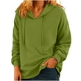 thumbnail image 2 of JUSLIO Button-Up Women Tops Solid Hoodies Sweatshirts Fashion Long sleeve Turtleneck Sweatshirts Green XL, 2 of 6