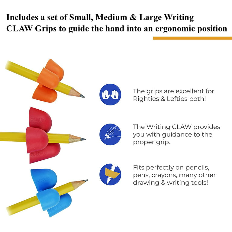 Huryfox 6 Steps Pencil Grip Set, Silicone Hand Writing Aid Posture  Correction Tool, School Supplies for Kids (Blue) Gift Bulk 