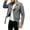Dark Gray, variant on Motorcycle Leather Jacket for Men Fall Winter Zip-Up Notched Collar Classic Biker Rider Jackets with Multiple Pockets Khaki XXL