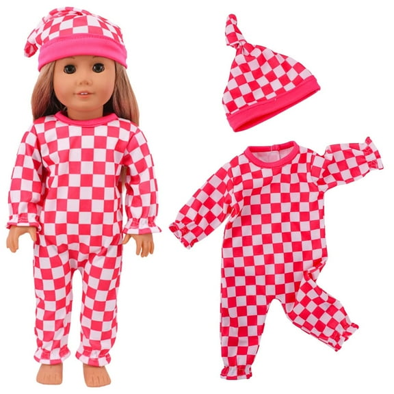 Babysbule Baby Doll Clothes 18 Inch Reborn Doll Clothing Accessories Jumpsuit with Hat Shower Game Gift