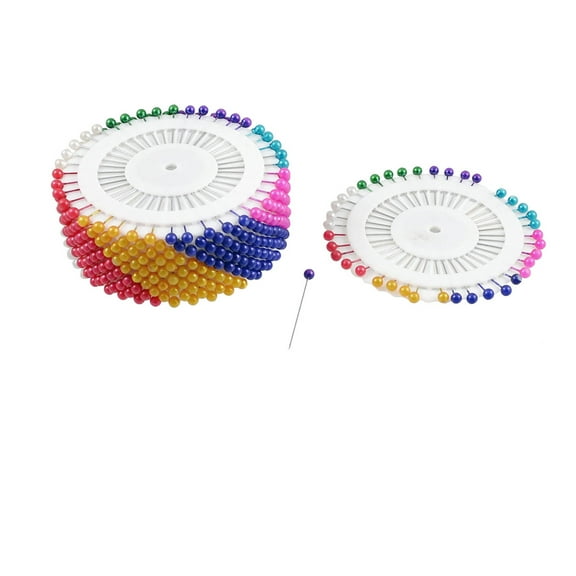 Unique Bargains 480 Pcs 35mm Length Colored Needlework Needle Corsage Pins in Wheel