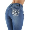 thumbnail image 3 of Fashion2Love Women's Juniors Colombian Design Butt Lift Push Up Mid Waist Boot Leg Jeans, 3 of 10