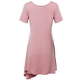 thumbnail image 2 of FashionOutfit Women's Solid Short Sleeves Asymmetrical Swing Tunic Top T-Shirt - Made in USA, 2 of 6