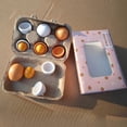 thumbnail image 3 of Juego de simulación de huevos de madera para niños juguete Montessori Ehuebsd  de 6 piezas para cocina comida y comida, 3 of 8