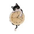 thumbnail image 2 of Reloj de pared con diseño de gato, decorativo, bonito adorno de pared, silencioso, para dormitorio infantil. Blanco y negro, 2 of 9