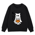 thumbnail image 4 of Weebloom Cute Halloween Sweatshirts For Boys Girls Cartoon Print Crewneck Casual Pullover Long Sleeve Tops For Kids Toddler Youth Fall Winter Outfit Sweatshirt Comfy Dailywear,Black, 4 of 4